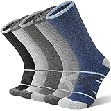ANTSANG Merino Wandersocken Outdoor Wollsocken Warme Wolle Socken Dicke Trekking Arbeitssocken Atmungsaktiv Thermosocken Geschenke Wintersocken für Herren Damen(36-42, Blau/Schwarz//Grau)