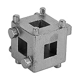 Madezz Universal Bremskolbenrücksteller, Werkzeug zum Zurückziehen des Kolbens der hinteren Scheibenbremse Adapter für den Rückholwürfel für Fahrzeuge mit 4-Rad-Scheibenbremsen (Silber)