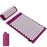 Akupressurmatte Akupressure Set Akupressurmatte mit Kissen Nagelmatte Blumenfeldmatte Nadelmatte/Nadelreizmatte Nadelbrett Yantramatte Pranamatte Akupunkturmatte,Lila