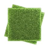 Dreamil Mini-Kunstrasen DIY 2 Stück Rasenteppich 15 x 15cm Miniaturgarten Künstliche Moos Miniatur Moos Deko für Basteln DIY Mikrolandschaft Puppenhaus