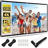 Leinwand Beamer 60 Zoll,HOPFROG Beamer Leinwand Wand Anti Licht 16: 9 HD 4K Projector Screen Hanging Doppelseitige Projektion Faltbarer Projektionsleinwand für Zuhause Schule Treffen