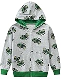 CM-Kid Hoodie Jungen Kapuzenpullover Reißverschluss Langarm Jacke Kinder Kapuzenjacke Warm Tops 3 4 Jahre Traktor Grau Gr.104