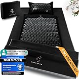 SOULANCE Akupressurmatte mit Kissen- 5-in-1 Premium Set [inkl. Yoga-Tuch] & Tragetasche,Kokosfaserfüllung – Massagematte, Akupunkturmatte gegen Nacken-und Rückenschmerzen