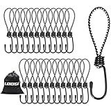LOOGI Spanngummi mit Haken 25 Stück, 17cm Planenspanner mit Spiralhaken, Gummispanner Spannhaken Expanderhaken Expanderschlingen für Planen Zelt Netz Banner Trampolin