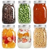 LIMILI Einmachgläser mit Schraubdeckel, 6 Stück 500ml Luftdichte Einmachglas Schraubgläser mit Deckel, Marmeladengläser, Einkochgläser, Schraubglas, Fermentieren Gläser