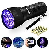 Vansky UV-Taschenlampe 21 LEDs, UV-Taschenlampe Schwarzlicht für Haustierurinerkennung, Schwarzlicht-Detektor für Hundeurin, Haustierflecken, Bettwanzen auf Teppich/Teppichen【3 x AAA-Batterien】