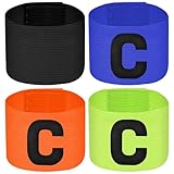4 Stück Fußball Spielführer-armbinde, Verstellbare Größe Elastische Kapitänsbinde Armbinde, Fußball Captain Armband, Elastic Kapitäns Armbinde Junior Verstellbare Armband, Elastic Kapitäns Armbinde