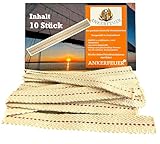 ANKERFEUER® 10 Stück Docht á 12 cm aus 100% Baumwolle roter Kennfaden 12,5 mm breit + exakt kompatibel mit Feuerhand Sturmlaterne 276 und Anderen Petroleum-Laternen, Flachdocht langlebig + sicher