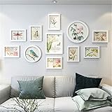 Bilderrahmen Wand Tischrahmen Bilderrahmen Set 11Pcs Rechteck Rund Bilderrahmen for Bilder, DIY Firste Fotoalbum, Startseite Decer weiße Unterseite Bilderrahmen Set, 8colors Bilderrahmen Set Verschied