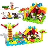 Picasso Toys PTB100 100 Hedgehog Block 3D Building Blocks Tiles Safari Theme Set Learning Playset STEM Toy Set Lernset Kinder Gehirn Entwicklung Preschool Kindergarten Spielzeug für Alter 3 & Up