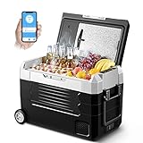 AAOBOSI Kühlbox Auto,Tragbarer Kompressor Kühlbox mit APP Steuerung Auto Kühlschrank -20℃-20℃ Kühlbox 12/24V DC & 100-240V AC für Auto, Camping, LKW, Wohnmobil und Heimgebrauch (45L)