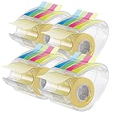 PEARL Haftnotizenspender: 4er-Set Haftnotizen-Spender je mit 10 m Rolle & 80 Index-Haftstreifen (Post-It-Roller, Klebezettelblock)