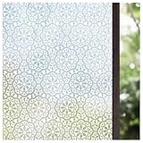 Lifetree Fensterfolie Blickdicht Selbsthaftende Sichtschutzfolie Fenster Dekofolie Privatsphäre Statisch haftenden Glasaufkleber Ohne Klebstoff Milchglasfolie für Zuhause und Büro Blumen 44.5 * 200 cm