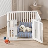 Gupamiga Welpenlaufstall, Hundelaufstall faltbar mit Tür, welpenauslauf für Wohnung, Fest und Glatt, Einfache Installation, Weiß （89 x 89）