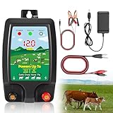 Weidezaungerät 12V mit LED Anzeige, Wasserdicht Elektrischer Weidezaun 10Km Reichweite 1,5-2 Joule Wasserdicht Elektrozaungerät für Schutz von Nutztieren, Haustieren, Geflügel, Hausweide, Gärten