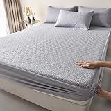 KLUOT Matratzenschoner wasserdichte 200 x 220 + 30 cm Soft Touch Bettlaken Atmungsaktive Matratzenbezug Wasserundurchlässiger Matratzen-Schutz Nässeschutz Spannbetttücher