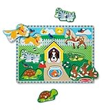 Melissa and Doug Haustiere Holzpuzzle Kinder, Puzzle ab 2 Jahre, Greifpuzzle Steckpuzzle Holz ab 2 Jahre, Holzpuzzle ab 2, Holzspielzeug Spiele ab 2 Jahre, Schichtpuzzle Holz Puzzles Kind