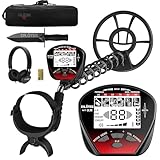 DR.ÖTEK Metalldetektor Profi Set, Leicht Gold Detektor für Kinder und Erwachsene mit Pinpoint Modus, Speichermodus, Wasserdicht Spule, 5 Modi, Hochpräzisions, Metal Detector Kit mit Digger Schaufel