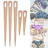 HEEPDD 5 Stricknadeln mit großen Augen, Holzweben, Häkelnadel, Handwebstuhl, Holzstab, Stricknadel, Polsternadel, Webwerkzeug
