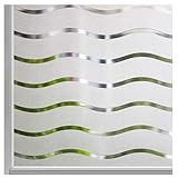 LEMON CLOUD Blickdicht Fensterfolie Statisch Haftend Sichtschutzfolie Selbstklebend Klebefolie Milchglasfolie Fenster Folie Dekofolie für Bad Küche Anti-UV Wellenmuster 30 x 200 cm