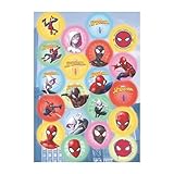 Dekora, Spiderman Mini-Oblaten, Essbare Dekorationen für Cupcakes, Muffins und Plätzchen, Rund 3,4 CM