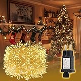 SALCAR 5m 200er LED Cluster Lichterkette aus Kupferdraht, Wasserdicht Weihnachtslichterkette mit 8 Modi, Timer und Memory, für Außen Innen Garten Weihnachtsbaum Hochzeit, Warmweiß