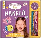 Kreativstart Kids Häkeln. Anleitungsbuch und Material: über 40 Häkelideen Schritt für Schritt erklärt. Häkelnadel, Garn, Haarspangen und Maschenmarkierer zum Sofort-Loslegen