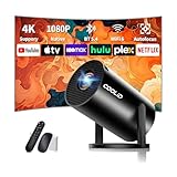 Mini Beamer 4K Projektor Full HD 1080P,Tragbarer Beamer Mit WiFi 6 Bluetooth 5.4,Projektor mit Automatische Trapezialkorrektur,270 ° Drehung Tv Stick/USB / PS5, mit Maus und Fernbedienung,Schwarz