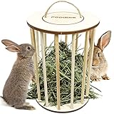 Hölzern Heuraufe für Kaninchen, ToyaJeco Weniger Verschwendet Kleines Tier Essen Heu Futterraufe, Stehen Pet-selbst Fütterung Nahrung Manager Heuhalter für Meerschweinchen Hase Chinchilla Hamster