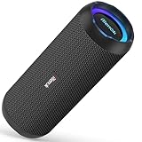 RIENOK Bluetooth Lautsprecher mit Licht Bluetooth 5.3 Musikbox Bass Kabellos Box mit IPX7 wasserdicht Stereo Sound Tragbar