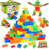 iKidiki Duplo ab 2 3 4 5 6 Jahre, Großen bausteine Set Kinderspielzeug ab 3-6 Jahre Junge Mädchen Duplo Steine Lernspielzeug mit Box Geschenk für Kinder