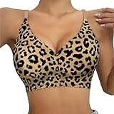 Cocila Damen BH Ohne Bügel Sexy Leoparden Push Up BH mit Full Cup Support Nahtlos und Bequem Perfekt für Kleine Brüste Alltagstaugliche Damen Unterwäsche für Beruf Freizeit und Besondere Anlässe