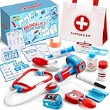 Play-Act Arztkoffer Kinder,Doktorkoffer Kinder mit Stethoskop,Thermometer, Spritze, tragbare Arzttasche und Geschenk für Kinder Rollenspiele Spielzeug ab 2 3 4 5 6 7 Jahren