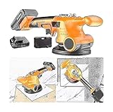 Yokbeer Fliesenleger, Vibrationsgummi 16,8V Fliesenhammer mit Rutschfestem Griff, 200kg Tragkraft, zum Verlegen von Fliesen Wandfliesen (Color : Two Lithium Battery)
