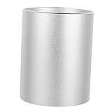 DIYEAH 1Stück Runder Stifthalter aus Aluminiumlegierung Praktischer Schreibtisch Organizer für Stifte und Schreibwaren Stabil für Zuhause Silberfarben