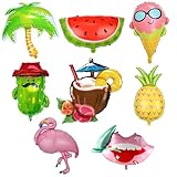 Feliciay 8 Stück Hawaii Party Folienballon,Hawaii Ballons,Folienballon Obst,Frucht Mylar-Ballons,Sommerparty Helium Ballon für Geburtstags Hawaii Party Sommer Strandparty Zubehör