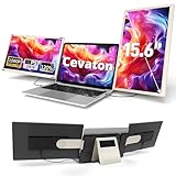 Cevaton Laptop-Bildschirmverlängerung, 39,6 cm (15,6 Zoll) FHD 1080P IPS Triple Portable Monitor Fit für 13-17,3 Zoll Laptop, eingebauter Ständer und Dual-Lautsprecher