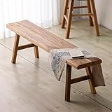 CLLXDZ Sitzbank esszimmer, Holzbank rustikal, Asiatische sitzbank Flur mit armlosem Design und geringer Höhe, für Wohnzimmer, Flur(120cm/47in)