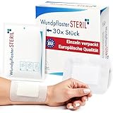 MedTreu Wundpflaster steril 8x10 cm – 30 Stück einzeln verpackt | Selbstklebender Wundverband mit saugfähigem Pad | Pflaster für empfindliche Haut, atmungsaktiv &wundauflage (8x10cm)
