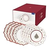 Villeroy & Boch – Toy's Delight Teller Set 8 Teilig, Speiseteller und Frühstücksteller, Geschirr Weihnachten Set, Essteller, Weihnachtsgeschirr, Weihnachtsteller Set 4 Personen Toys, Porzellan