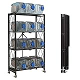 BRIGHTSHOW Aufbewahrungsregale, Schrank-Organizer und Aufbewahrung, 4 Ablagen, faltbares Metallregal, 71cmx 35 x 120cm H für Garage, Küche, Bäcker, zusammenklappbares Organizer-Regal, robust auf