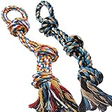 GaiusiKaisa XL-Hundespielzeug Seil zum aggressiven Kauen - Set mit 2 Heavy Duty -Hundespielzeug Seil für Welpen mittlerer und großer Rassen - 100% Baumwolle-Robustes Seil - zum Kauen und Tauziehen