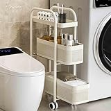 Generisch Schmaler Lagerwagen mit 3/4/5 Ebenen, multifunktionaler Nizer für Küche und Bad, rollbarer Lagerschrank (weiß, 69 cm). Maximieren Sie Platz und Stil!