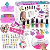 LemonDream Nagelstudio Kinder Mädchen Geschenke Mädchen 7-12 Jahre Nagellack Kinder Spielzeug Geschenke Schminke für Geburtstag Weihnachten Halloween Party