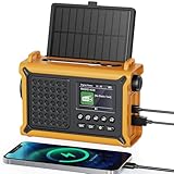Mesqool DAB/DAB+/UKW Digitalradio mit Bluetooth 5.0, Solar Notfallradio mit Leselicht, 2,4' Farbdisplay, Tragbare Camping Kurbelradio mit USB Handyladefunktion, Dual Wecker, SOS-Alarm für Outdoor
