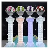 JQGADL RöMische SäUle Deko, Dekorative Säulen, BlumensäUle Weiß FüR Hochzeiten Und Feierlichkeiten, Ideal FüR Innen- Und AußEnbereich(Size:4 Pcs,Color:Stil E)