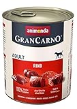 Animonda GranCarno Hundefutter, Nassfutter für erwachsene Hunde, Rindfleisch pur, 800g