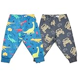 MOEMOE BABY Windelhose Nachts Kinder 2 Stück Baumwolle Windelhosen Baby Töpfchen Trainingshosen für Jungen Mädchen Dinosaurier+Auto L/5-7 Jahre