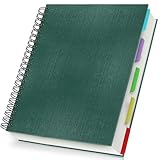 Yarotm Spiralblock A4 Kariert - 120 Blatt Notizblock a4 Kariert mit Trennblättern - 100GSM Karierter 5mm Papier Block - Schreibblock mit Spiralbindung Hardcover, Dunkel Grün