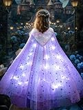 UPORPOR Kinder Mädchen Prinzessin Bunt Tüll Glitzer Pailletten Umhang Kostüm, Halloween Weihnachten Karneval Fasching Verkleidung